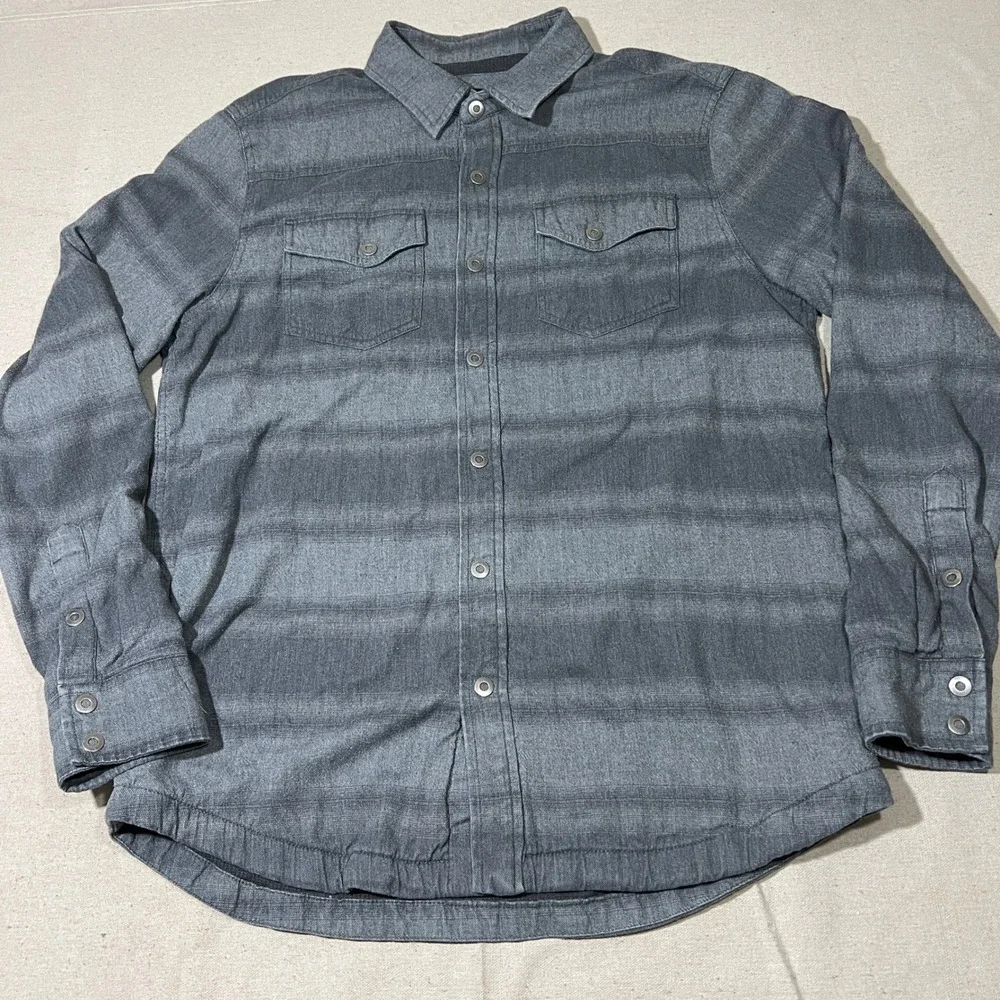 Prana Flannel Button Up‎ Shirt Long Sleeve Lined Thick Warm Thermal Mens Medium